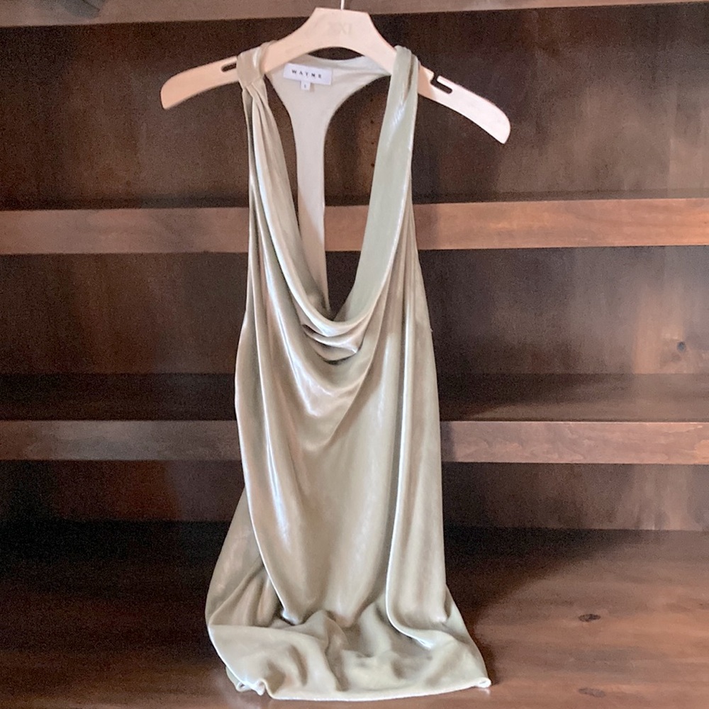 WAYNE Sexy Silver Velvet Mini Dress size small